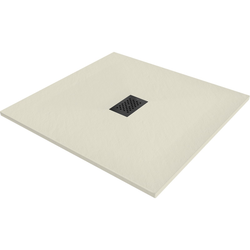 Mexen Hugo SMC Square Shower Tray 90 x 90 cm, Beige, Black Cover - 42699090-B