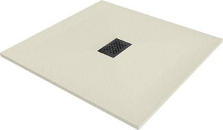 Mexen Hugo SMC Square Shower Tray 90 x 90 cm, Beige, Black Cover - 42699090-B