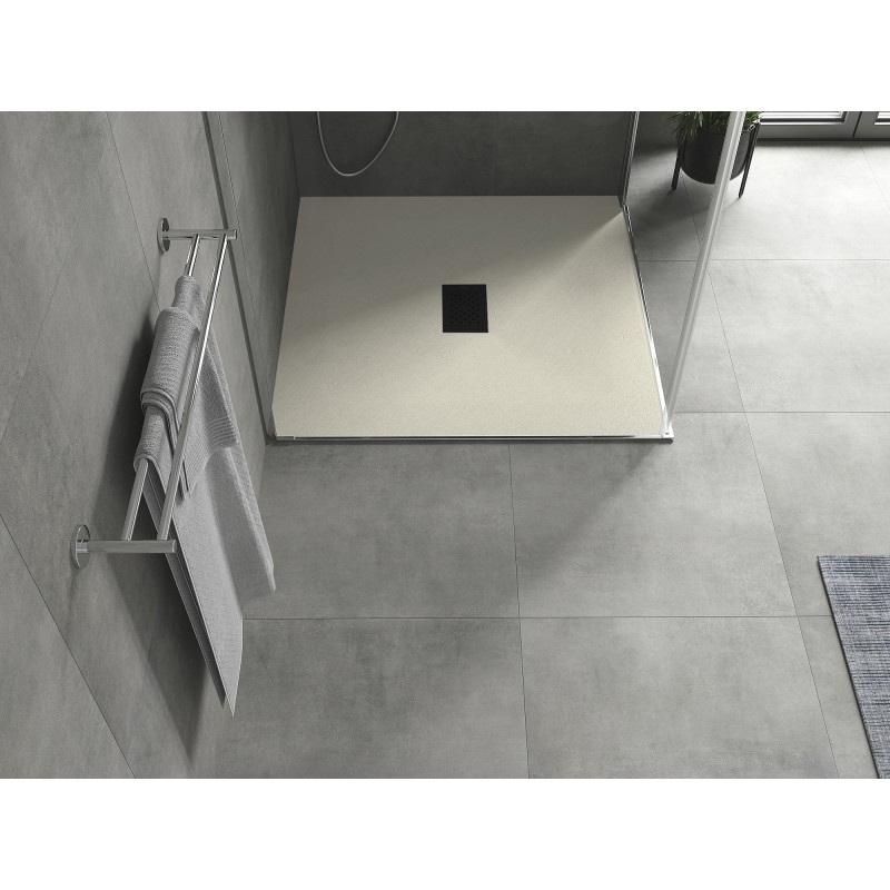 Mexen Hugo SMC Square Shower Tray 90 x 90 cm, Beige, Black Cover - 42699090-B