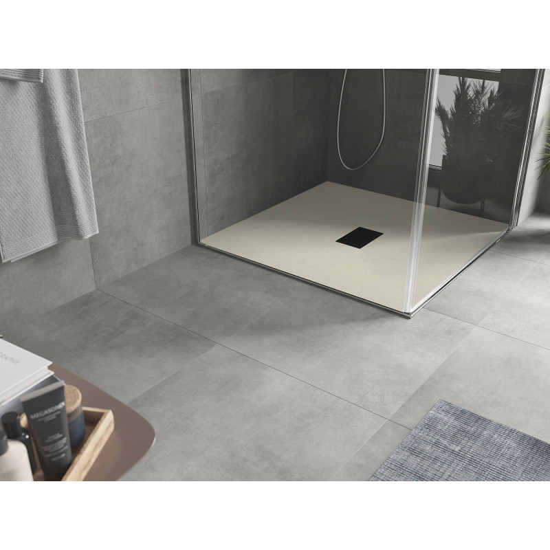 Mexen Hugo SMC Square Shower Tray 90 x 90 cm, Beige, Black Cover - 42699090-B