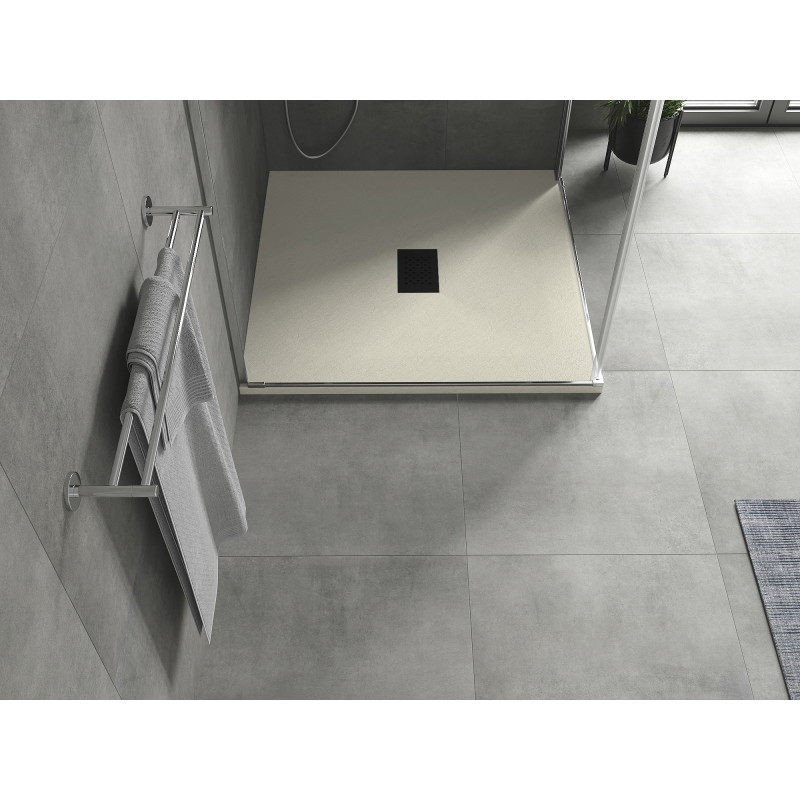 Mexen Hugo SMC Square Shower Tray 90 x 90 cm, Beige, Black Cover - 42699090-B