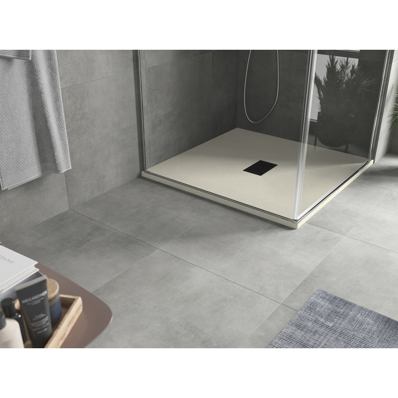 Mexen Hugo SMC Square Shower Tray 90 x 90 cm, Beige, Black Cover - 42699090-B