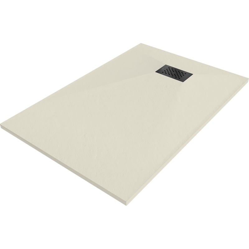 Mexen Hugo rectangular SMC shower tray 100 x 90 cm, beige, black cover - 42699010-B