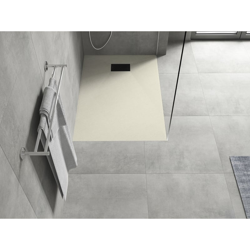 Mexen Hugo rectangular shower tray SMC 90 x 80 cm, beige, black cover - 42698090-B