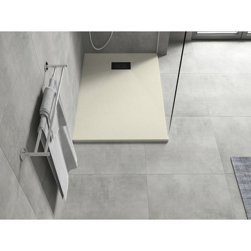 Mexen Hugo rectangular shower tray SMC 120 x 80 cm, beige, black cover - 42698012-B