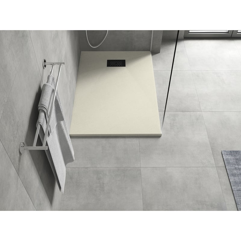Mexen Hugo rectangular SMC shower tray 120 x 90 cm, beige, black cover - 42699012-B