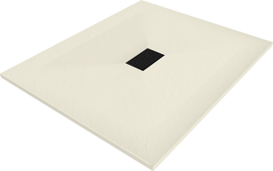 Mexen Hugo rectangular SMC shower tray 120 x 100 cm, beige, black cover - 42691012-B