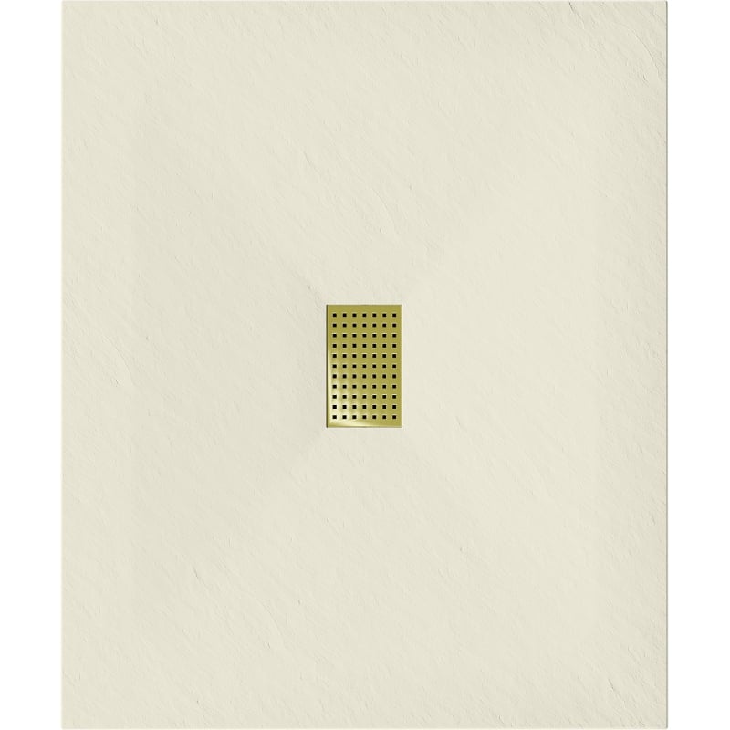 Mexen Hugo rectangular shower tray SMC 120 x 100 cm, beige, gold cover - 42691012-G
