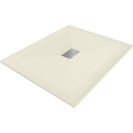Mexen Hugo rectangular SMC shower tray 120 x 100 cm, beige, inox cover - 42691012-X