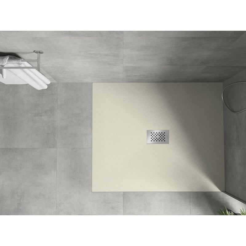 Mexen Hugo rectangular SMC shower tray 120 x 100 cm, beige, inox cover - 42691012-X