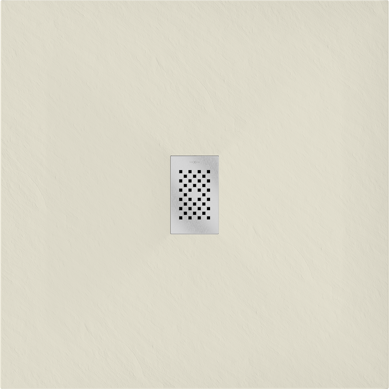 Mexen Hugo square shower tray SMC 80 x 80 cm, beige, inox cover - 42698080-X