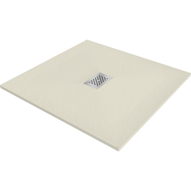 Mexen Hugo SMC Square Shower Tray 90 x 90 cm, Beige, Inox Cover - 42699090-X