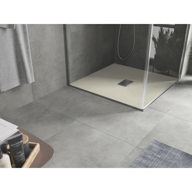 Mexen Hugo SMC Square Shower Tray 90 x 90 cm, Beige, Inox Cover - 42699090-X