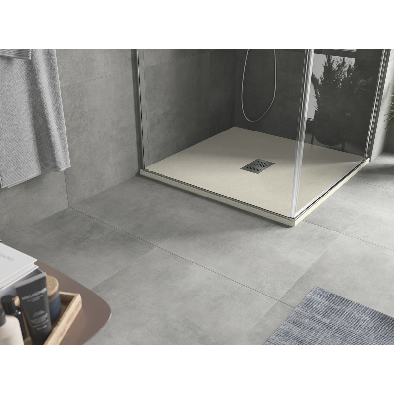 Mexen Hugo SMC Square Shower Tray 90 x 90 cm, Beige, Inox Cover - 42699090-X