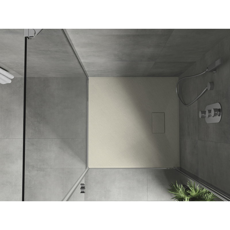 Mexen Hugo square shower tray SMC 90 x 90 cm, beige - 42699090