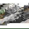 Mexen Mario 2-compartment granite sink with a kitchen mixer tap Telma, Grey - 6504-71-670200-70-B