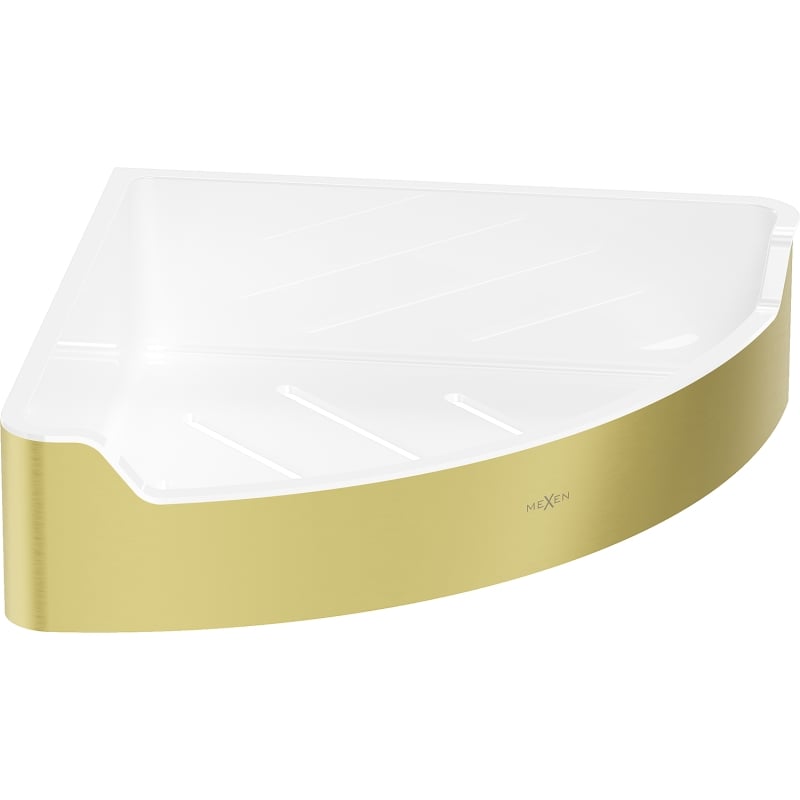 Mexen Rivon-C corner bathroom basket, brushed gold - 70A8525-55