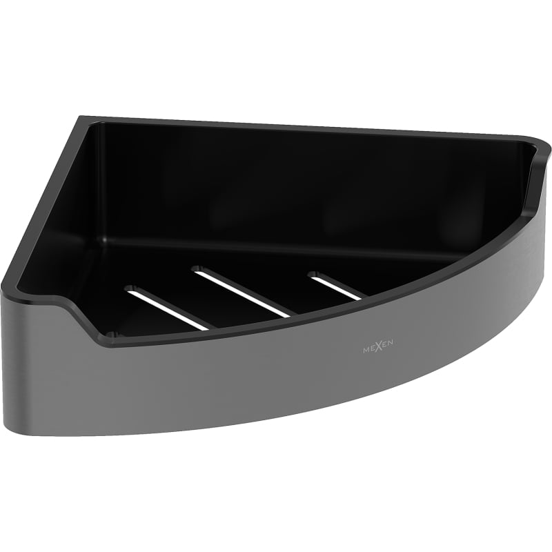 Mexen Rivon-C corner bathroom basket, brushed gun gray - 70A8525-66