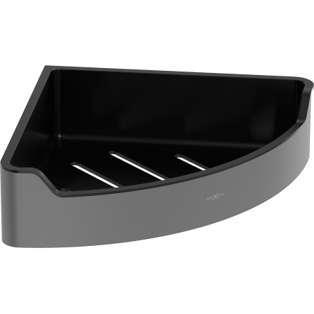 Mexen Rivon-C corner bathroom basket, brushed gun gray - 70A8525-66