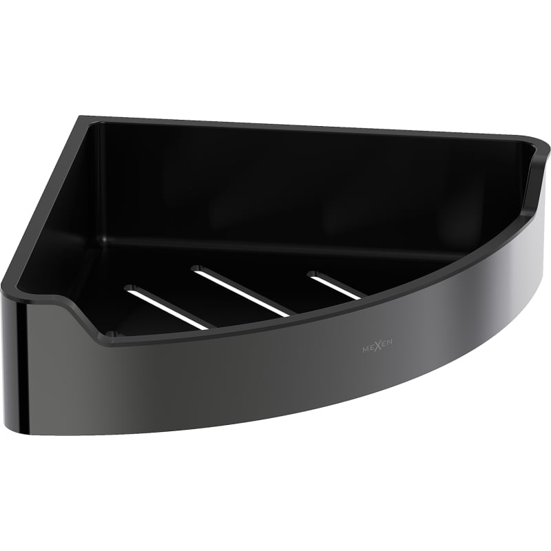 Mexen Rivon-C corner bathroom basket, black chrome - 70A8525-73
