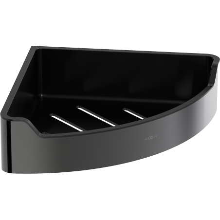 Mexen Rivon-C corner bathroom basket, black chrome - 70A8525-73