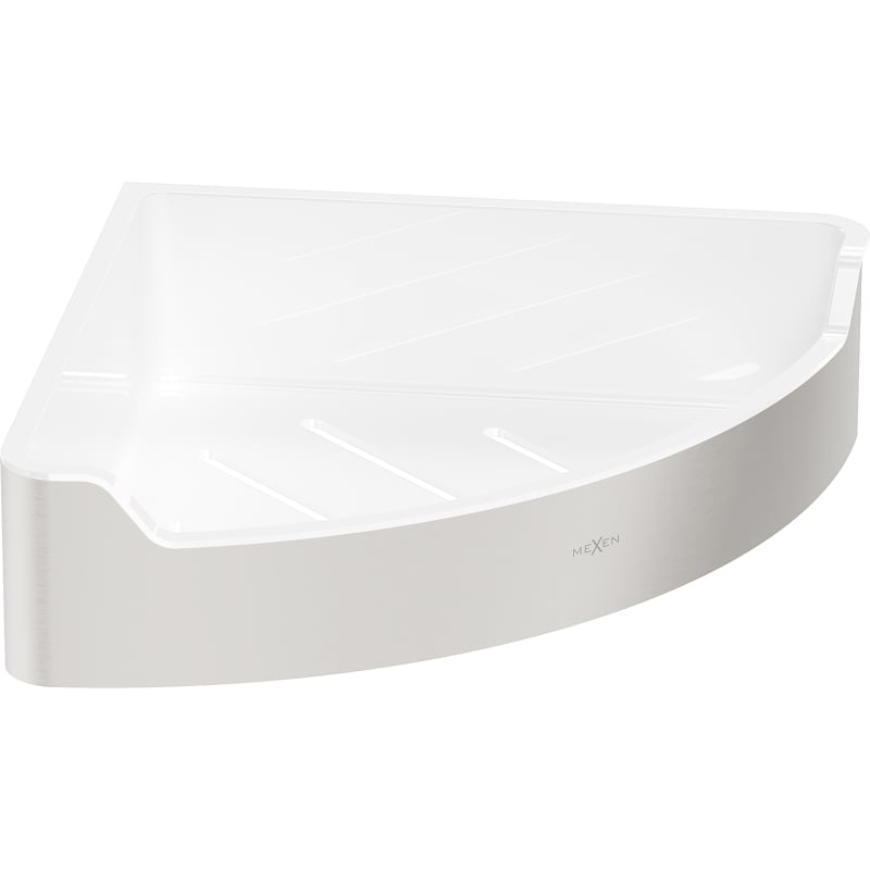 Mexen Rivon-C corner bathroom basket, brushed nickel - 70A8525-97