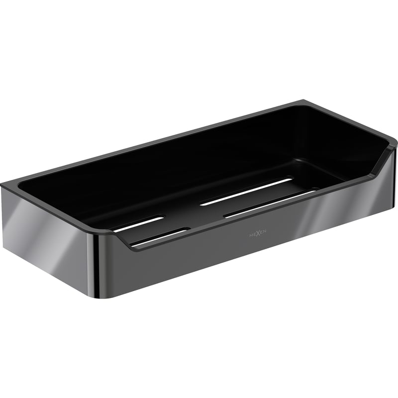Mexen Rivon-L bathroom basket, black chrome - 70A8725-73
