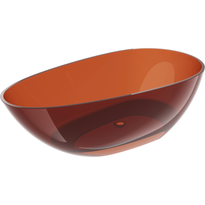 Mexen Glass freestanding transparent bathtub 170 x 85 cm, earth, chrome plug - 58061708505