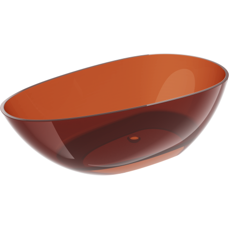 Mexen Glass freestanding transparent bathtub 170 x 85 cm, earth, chrome plug - 58061708505