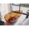 Mexen Glass freestanding transparent bathtub 170 x 85 cm, earth, chrome plug - 58061708505