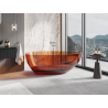 Mexen Glass freestanding transparent bathtub 170 x 85 cm, earth, chrome plug - 58061708505