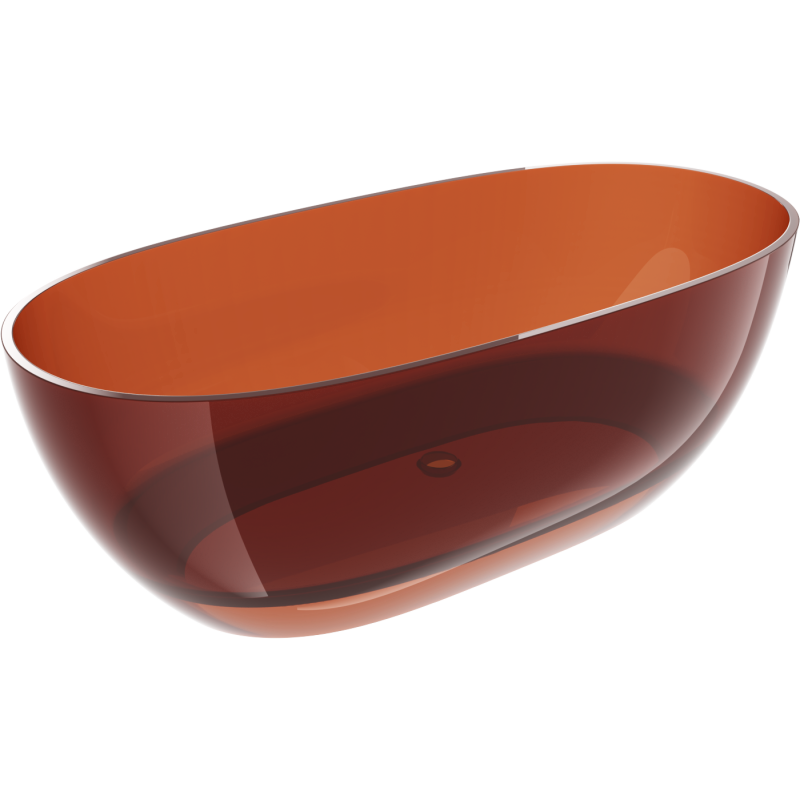 Mexen Pure earth freestanding transparent bathtub 170 x 80 cm, chrome plug - 58071708005
