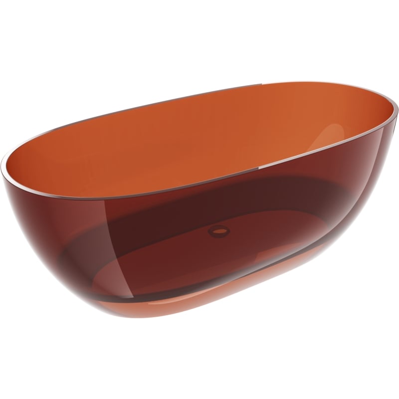 Mexen Pure freestanding transparent bathtub 170 x 80 cm, earth, chrome drain - 58071708005
