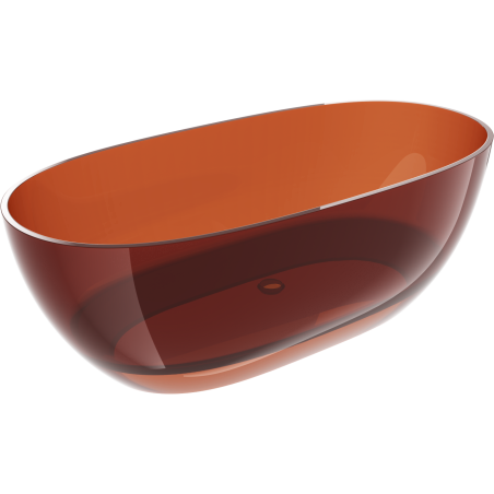 Mexen Pure earth freestanding transparent bathtub 170 x 80 cm, chrome plug - 58071708005