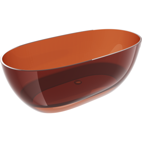 Mexen Pure freestanding transparent bathtub 170 x 80 cm, earth, chrome drain - 58071708005