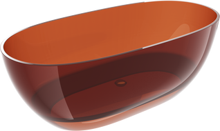 Mexen Pure freestanding transparent bathtub 170 x 80 cm, earth, chrome drain - 58071708005