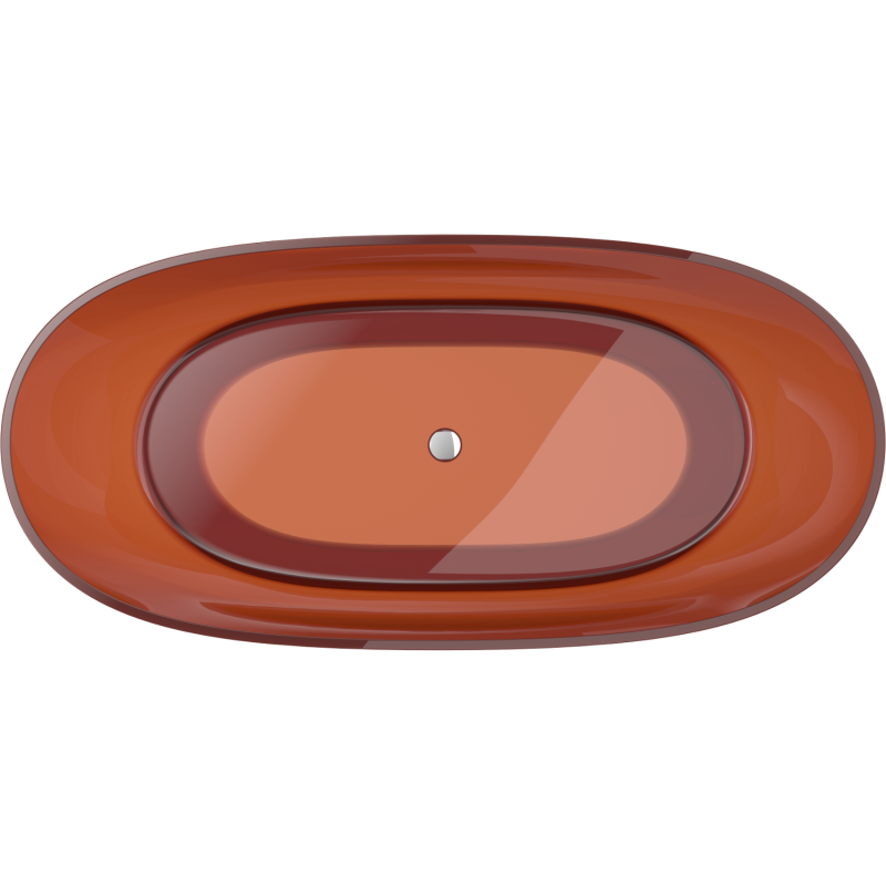 Mexen Pure earth freestanding transparent bathtub 170 x 80 cm, chrome plug - 58071708005