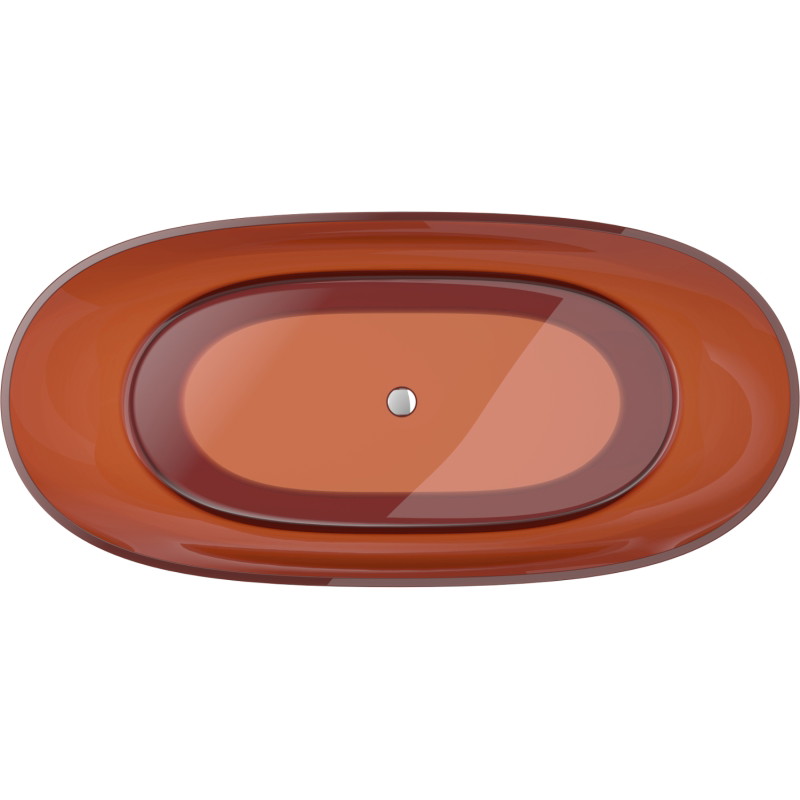 Mexen Pure freestanding transparent bathtub 170 x 80 cm, earth, chrome drain - 58071708005
