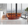Mexen Pure freestanding transparent bathtub 170 x 80 cm, earth, chrome drain - 58071708005