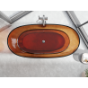 Mexen Pure earth freestanding transparent bathtub 170 x 80 cm, chrome plug - 58071708005