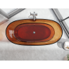 Mexen Pure freestanding transparent bathtub 170 x 80 cm, earth, chrome drain - 58071708005