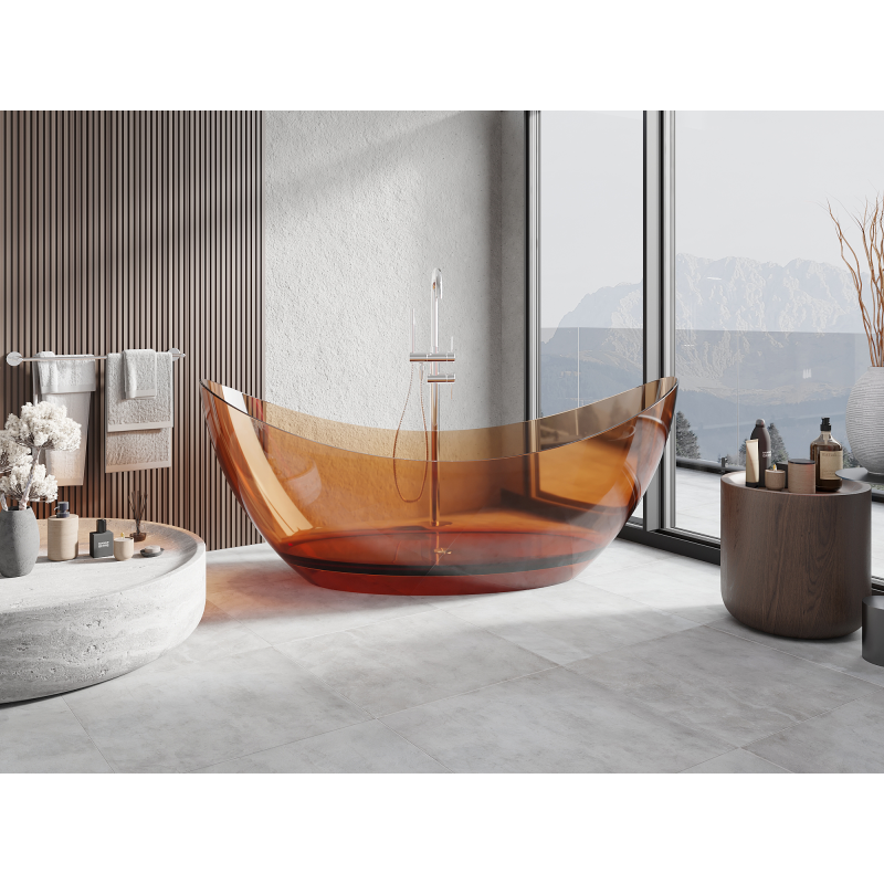 Mexen Vea earth free-standing transparent 180 x 80 cm, chrome cork - 58091808005