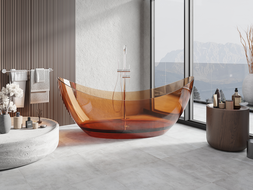Mexen Vea freestanding transparent bathtub 180 x 80 cm, earth, chrome drain - 58091808005