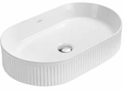 Mexen Grovo counter-top washbasin ridged 49 x 31 cm, white - 22304900