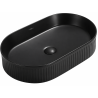 Mexen Grovo countertop washbasin ribbed 49 x 31 cm, black matte - 22304985