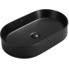 Mexen Grovo countertop fluted washbasin 57 x 36 cm, black matte - 22305785