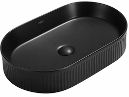 Mexen Grovo countertop fluted washbasin 57 x 36 cm, black matte - 22305785