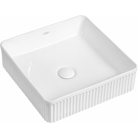 Mexen Grovo countertop washbasin ribbed 41 x 41 cm, white - 22304100
