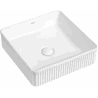 Mexen Grovo countertop basin fluted 37 x 37 cm, white - 22303700