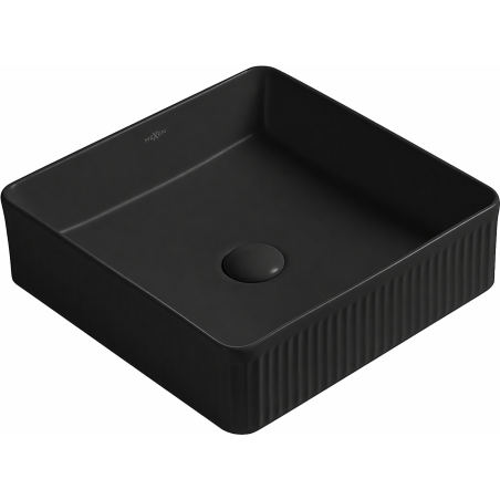 Mexen Grovo grooved countertop washbasin 37 x 37 cm, black matte - 22303785